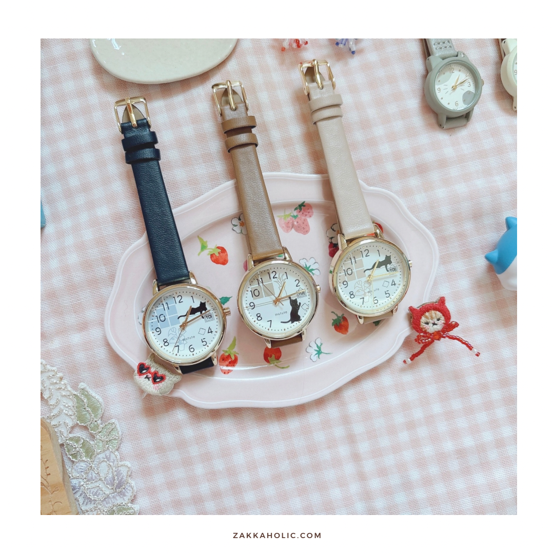 Playful Cat Calendar Watch 貓腦剪影日期錶 女裝 手錶 女錶