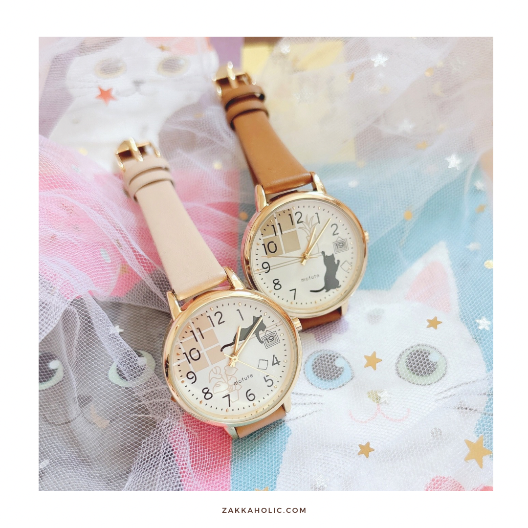 Playful Cat Calendar Watch 貓腦剪影日期錶 女裝 手錶 女錶