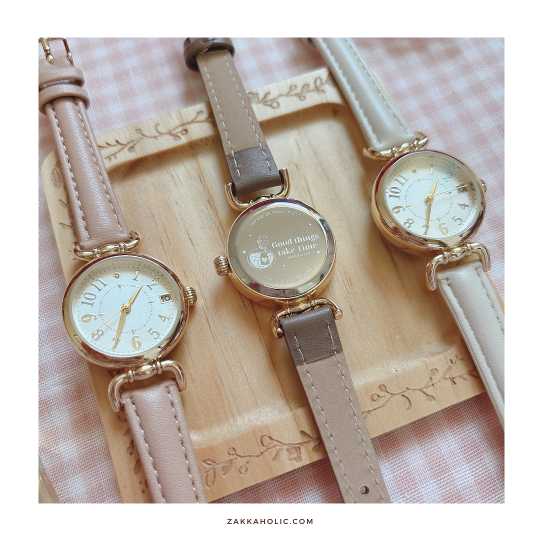 ⟡⸝⋆ Good things take Time Antique Calendar Watch 復古日期手錶 女裝 DSE錶 考試手錶
