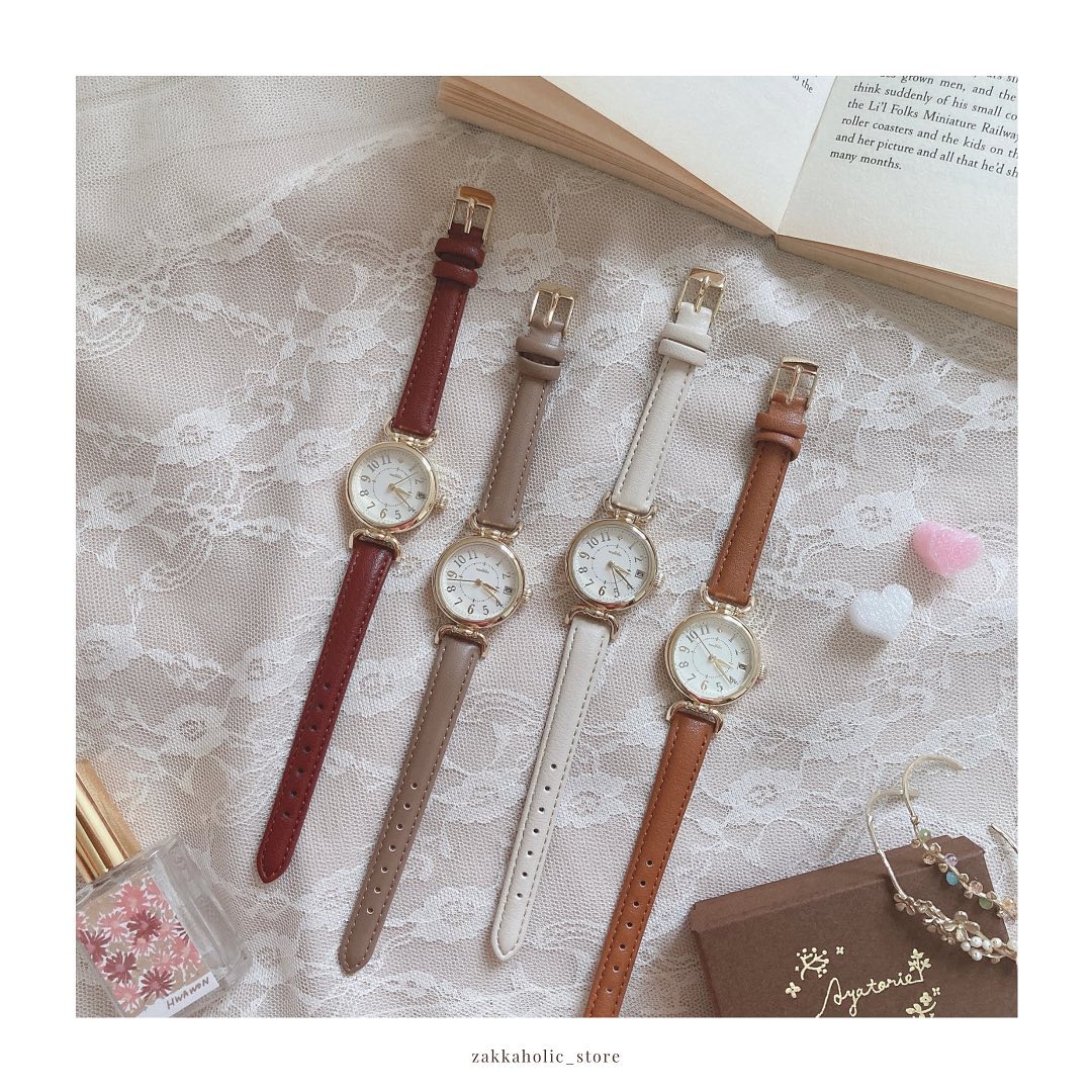 ⟡⸝⋆ Good things take Time Antique Calendar Watch 復古日期手錶 女裝 DSE錶 考試手錶