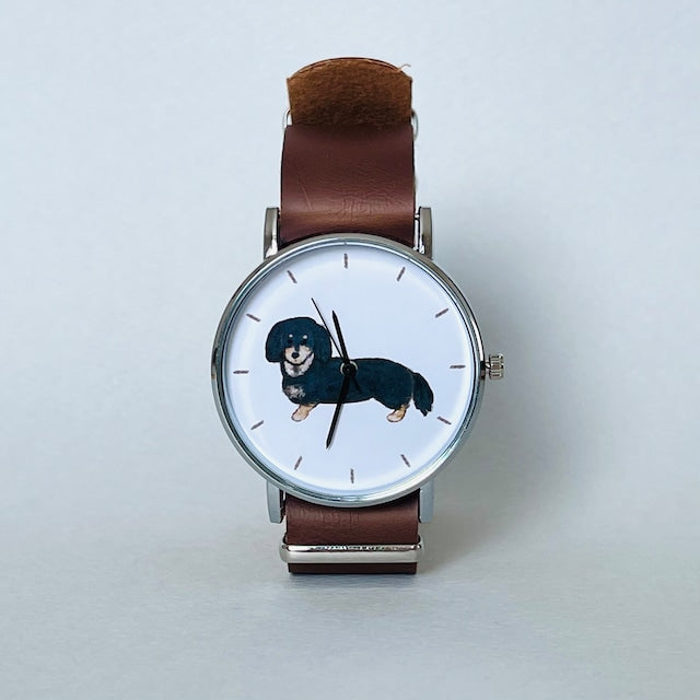 びとbito - Handicraft Watch 日本手工錶 - 黑臘腸犬