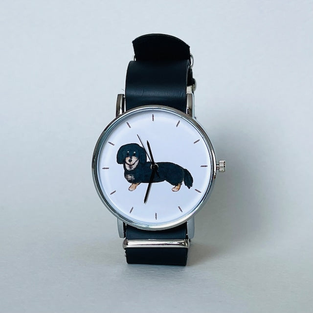 びとbito - Handicraft Watch 日本手工錶 - 黑臘腸犬