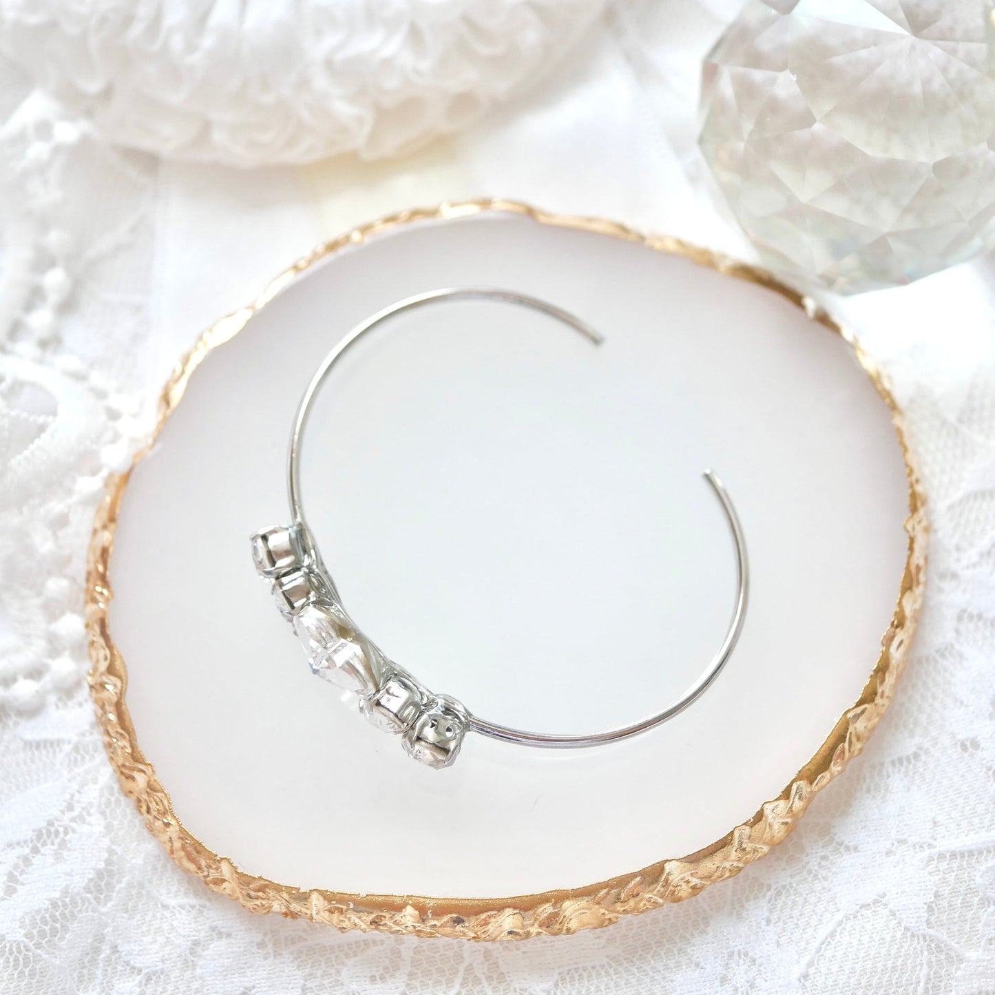 Amooo - 日本手作 ❤︎ Swarovski Bangle 甜美心心施華洛世水晶手鈪 #799