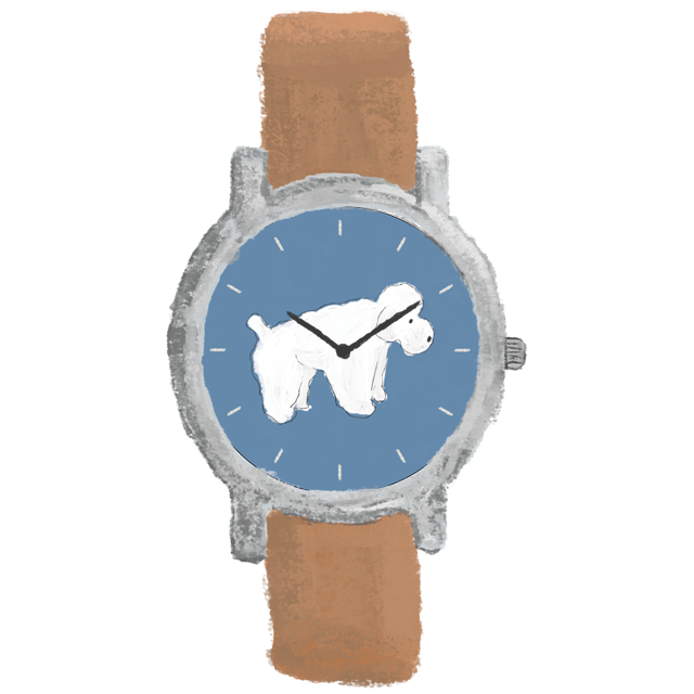 びとbito - Handicraft Watch 日本手工錶 - 貴婦狗 (藍底)