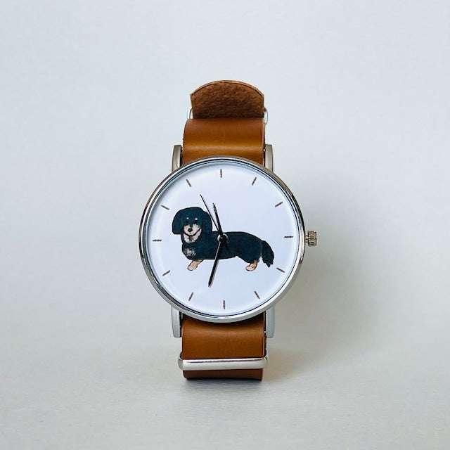 びとbito - Handicraft Watch 日本手工錶 - 黑臘腸犬