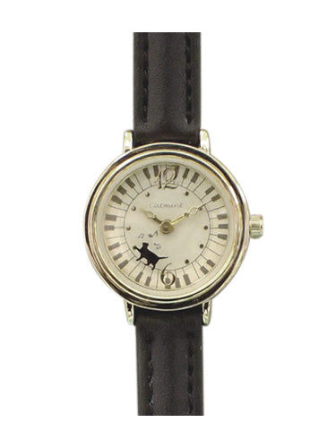 新年轉出好運! Antique Moveable Cat Walk Piano Watch 女裝 復古鋼琴貓貓轉動手錶