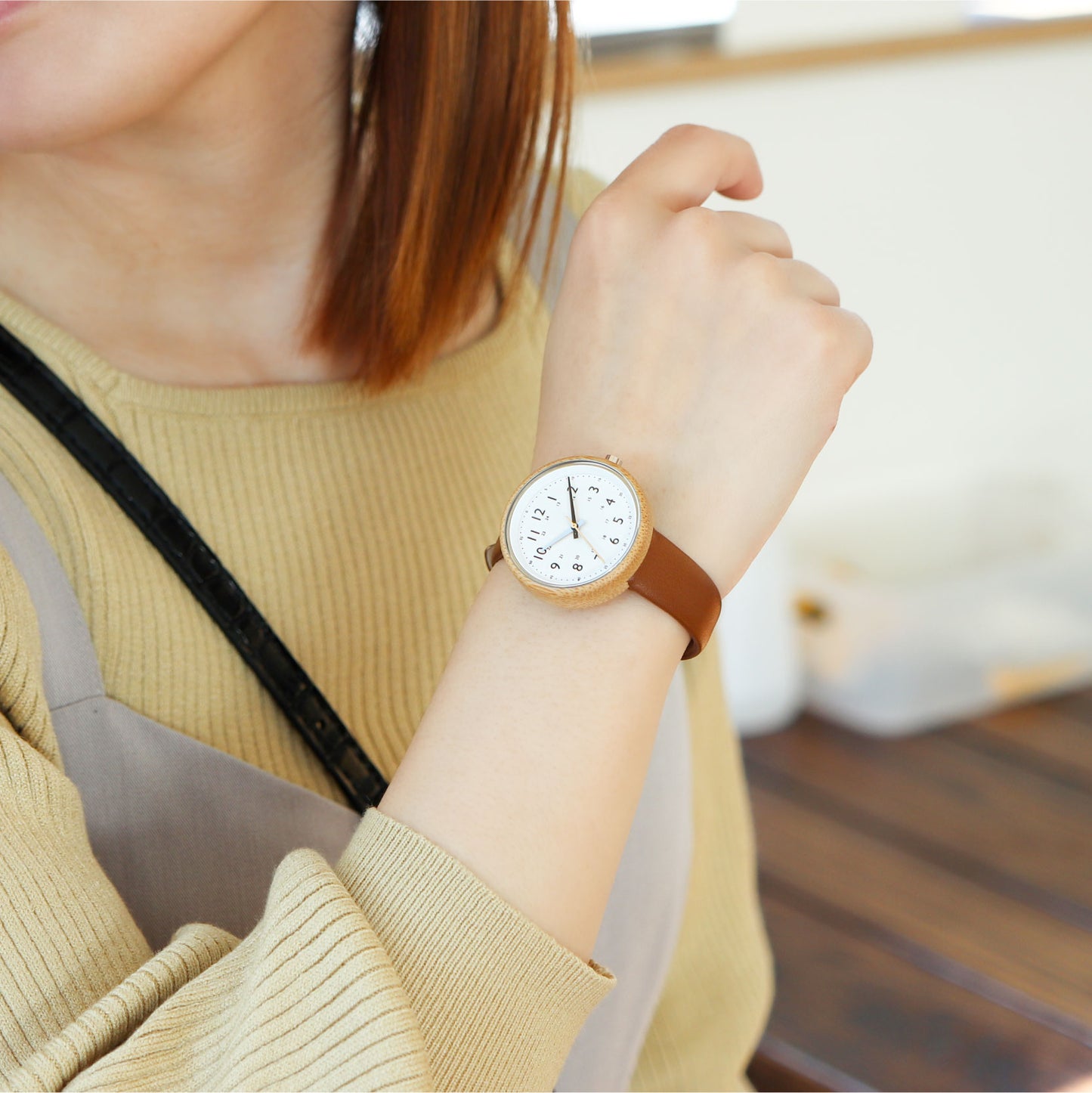 Bamboo Watch 親膚竹製錶圈手錶 女裝