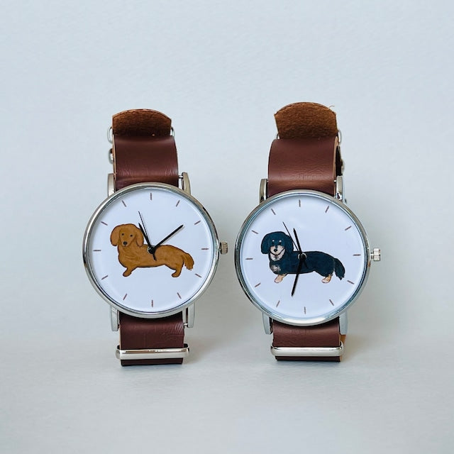 びとbito - Handicraft Watch 日本手工錶 - 黑臘腸犬