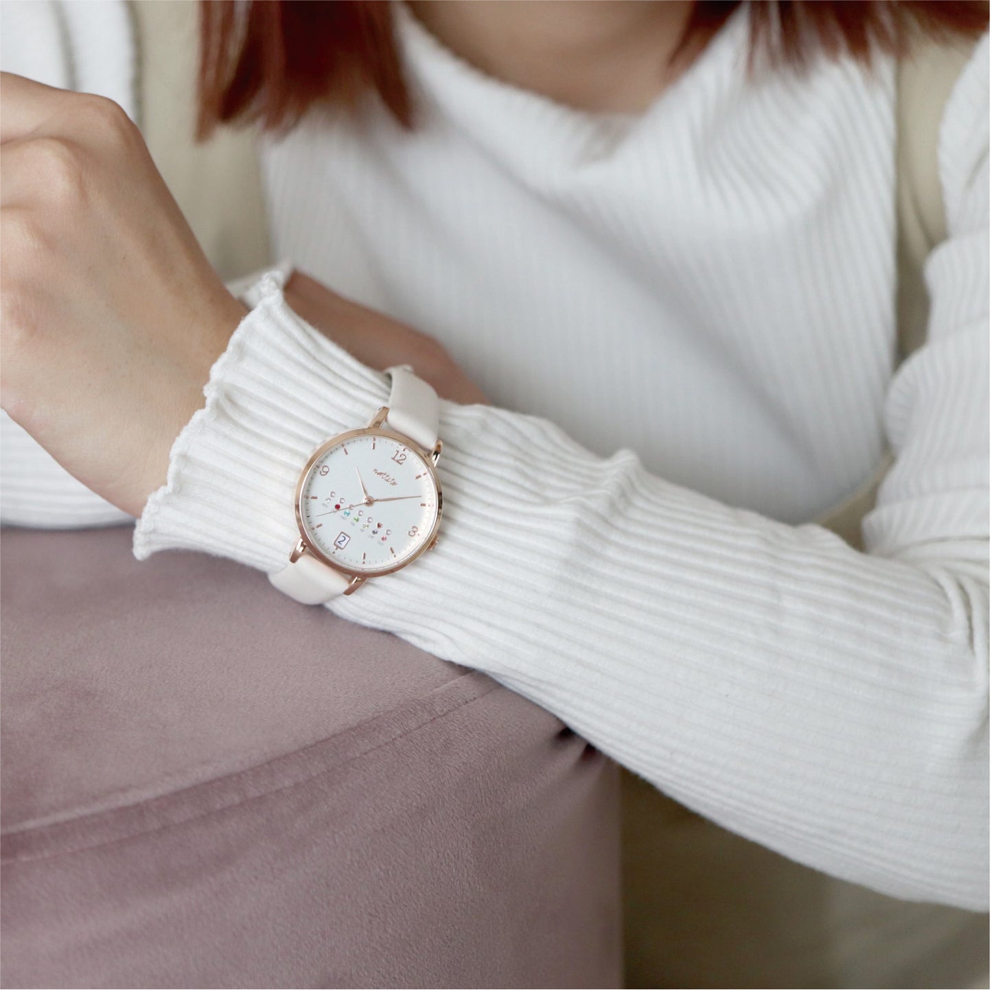 Calendar Watch Morandi Colors 女裝 莫蘭迪色寶石日期手錶