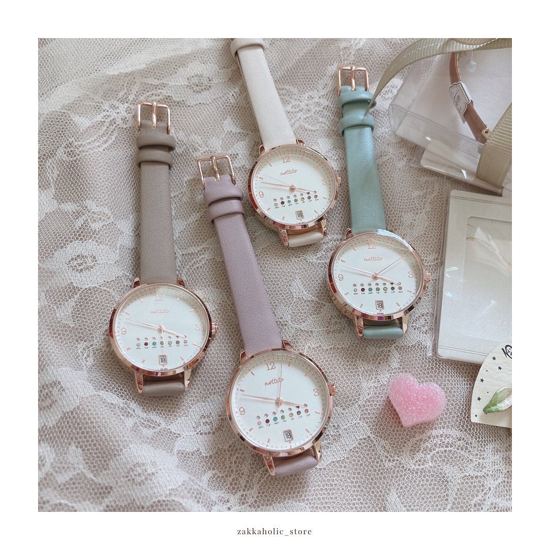 Calendar Watch Morandi Colors 女裝 莫蘭迪色寶石日期手錶