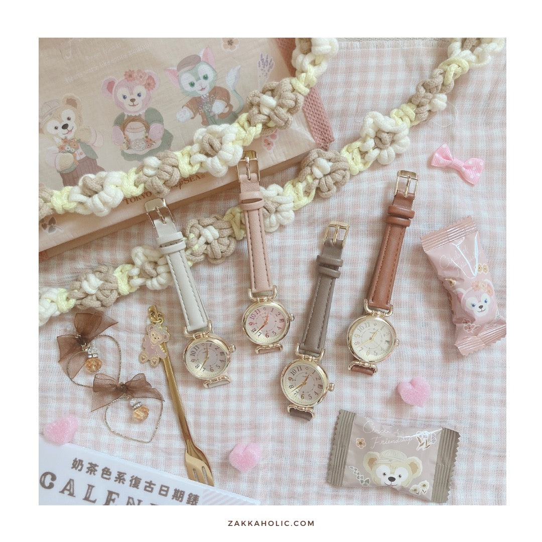 ⟡⸝⋆ Good things take Time Antique Calendar Watch 復古日期手錶 女裝 DSE錶 考試手錶