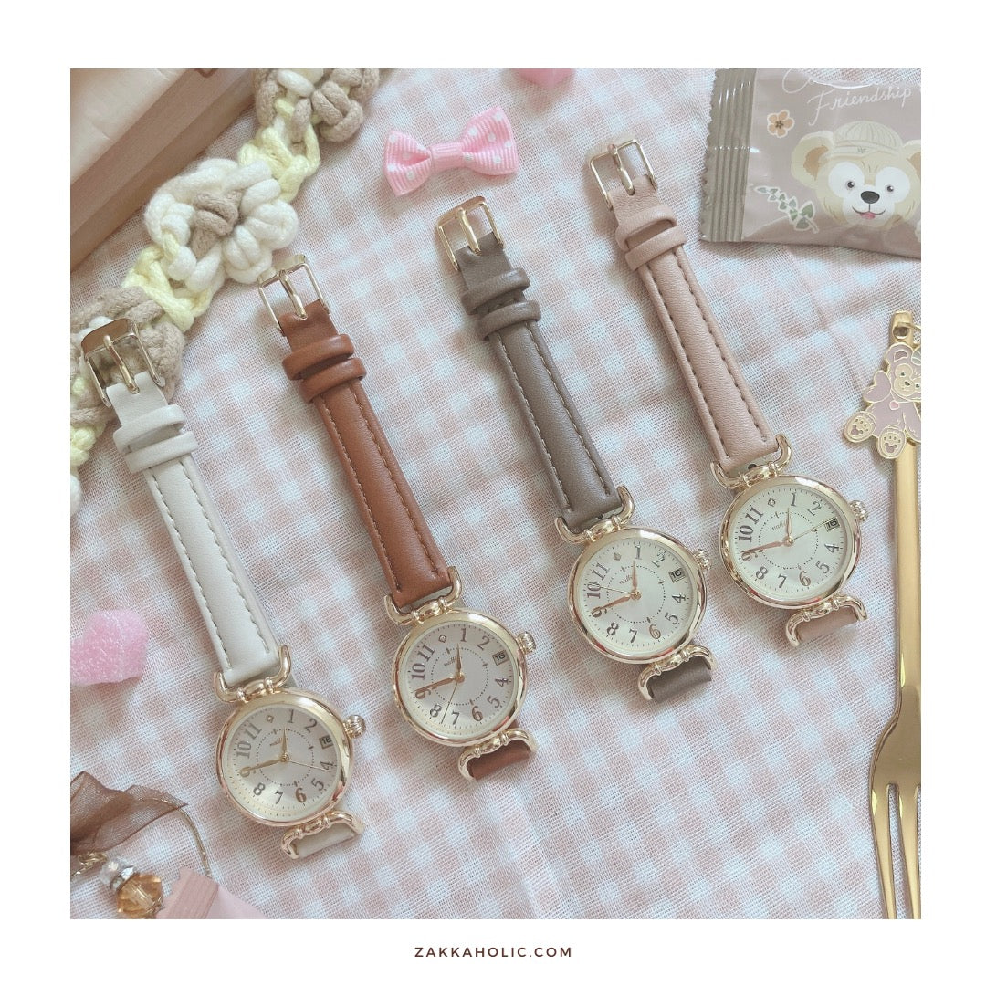 ⟡⸝⋆ Good things take Time Antique Calendar Watch 復古日期手錶 女裝 DSE錶 考試手錶