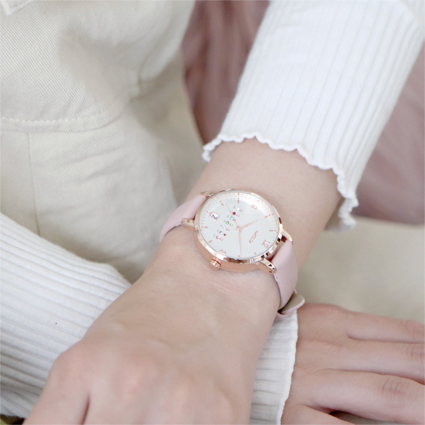 Calendar Watch Morandi Colors 女裝 莫蘭迪色寶石日期手錶