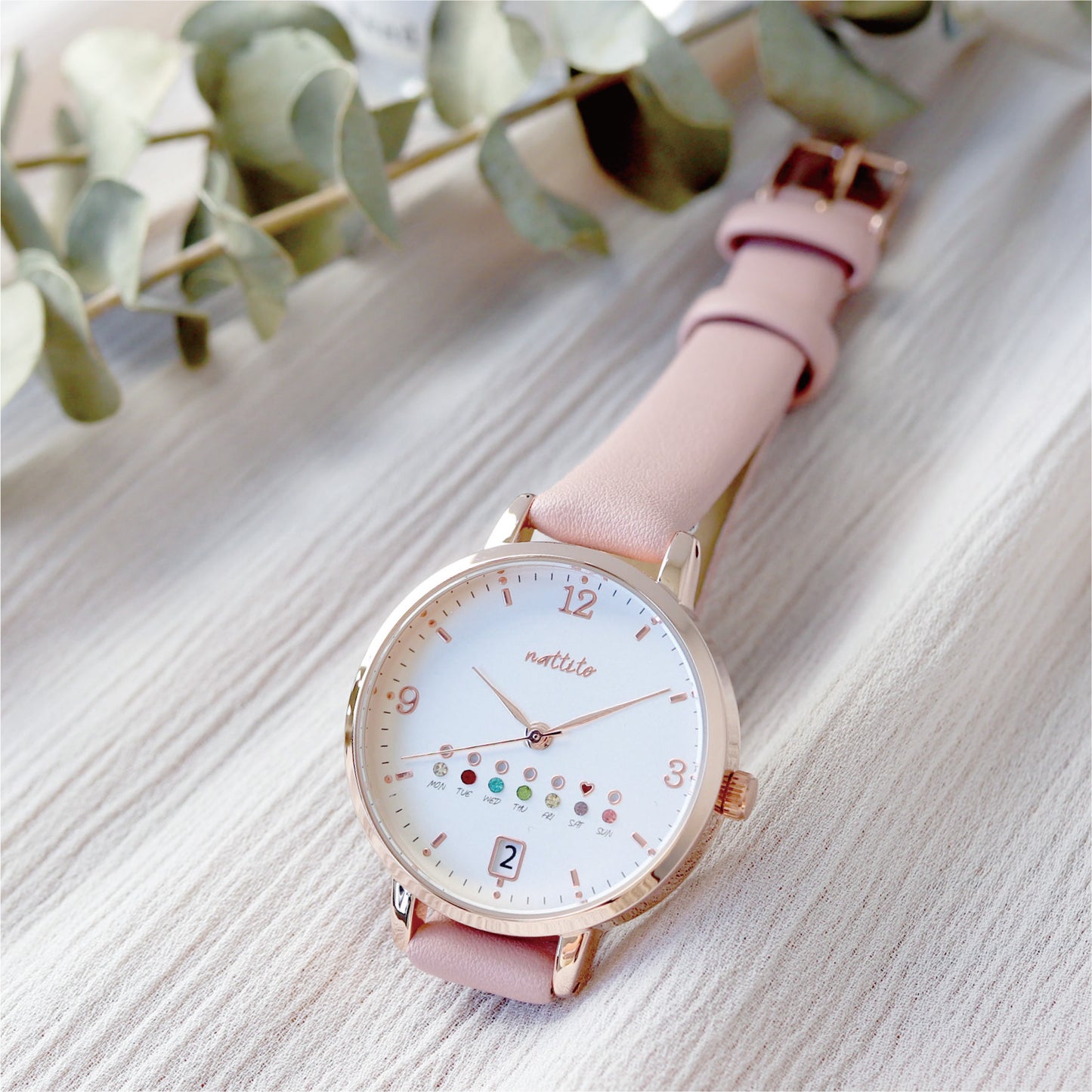 Calendar Watch Morandi Colors 女裝 莫蘭迪色寶石日期手錶