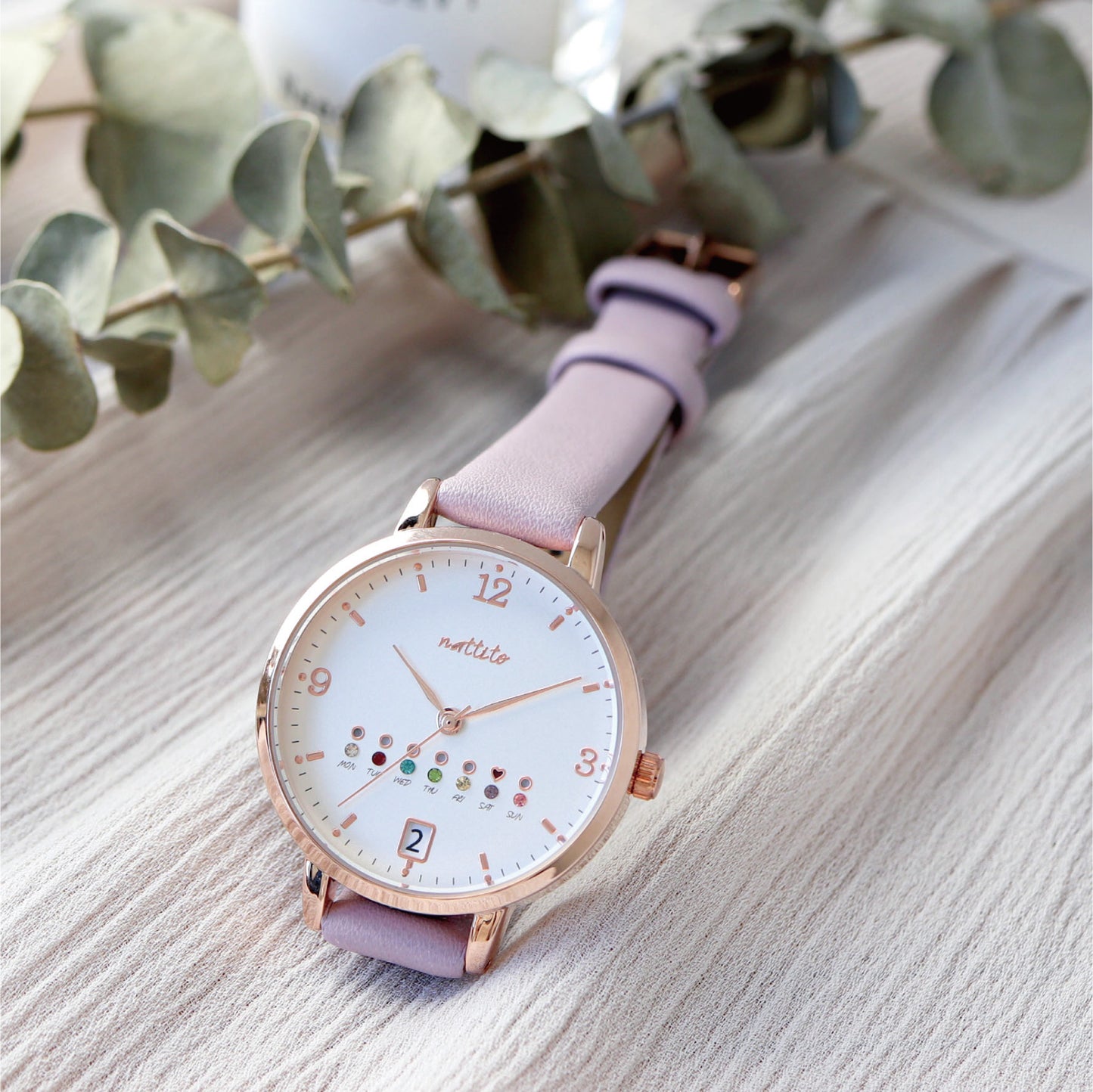Calendar Watch Morandi Colors 女裝 莫蘭迪色寶石日期手錶