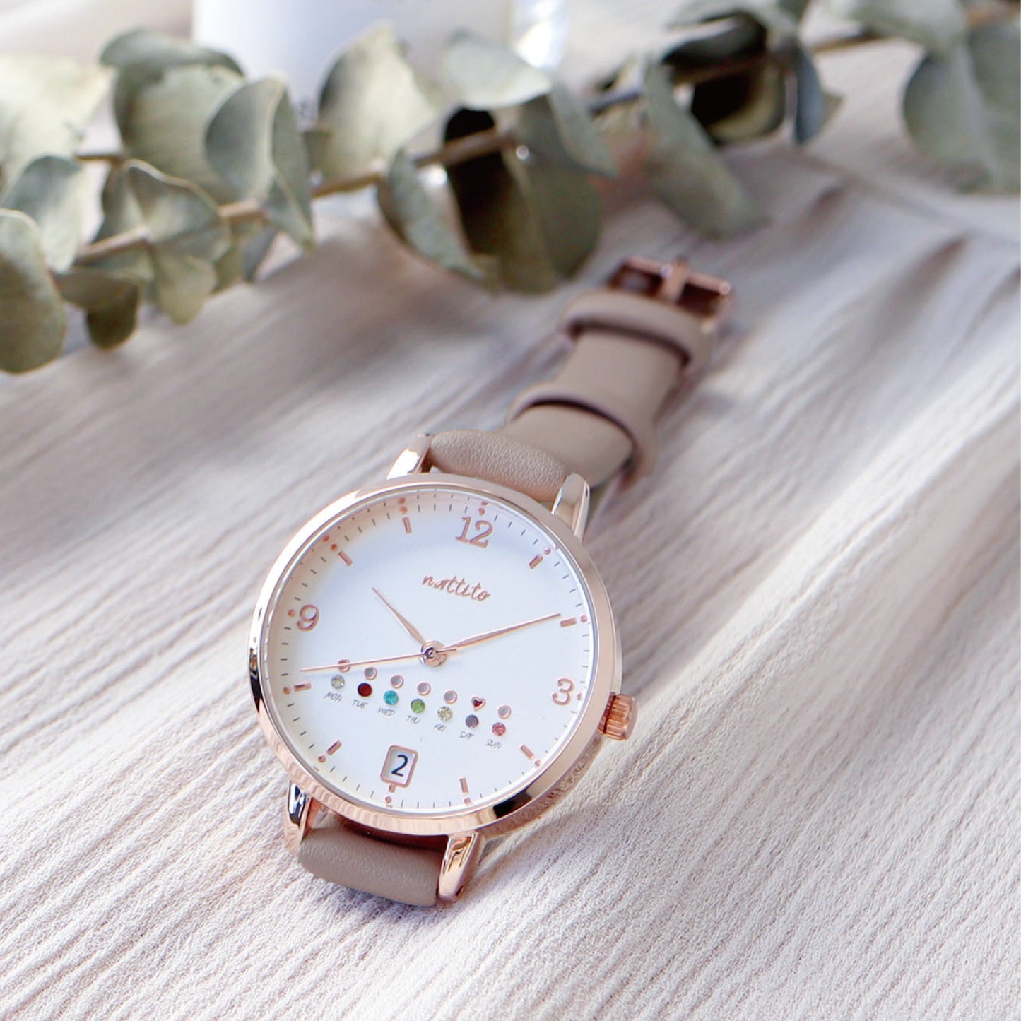Calendar Watch Morandi Colors 女裝 莫蘭迪色寶石日期手錶