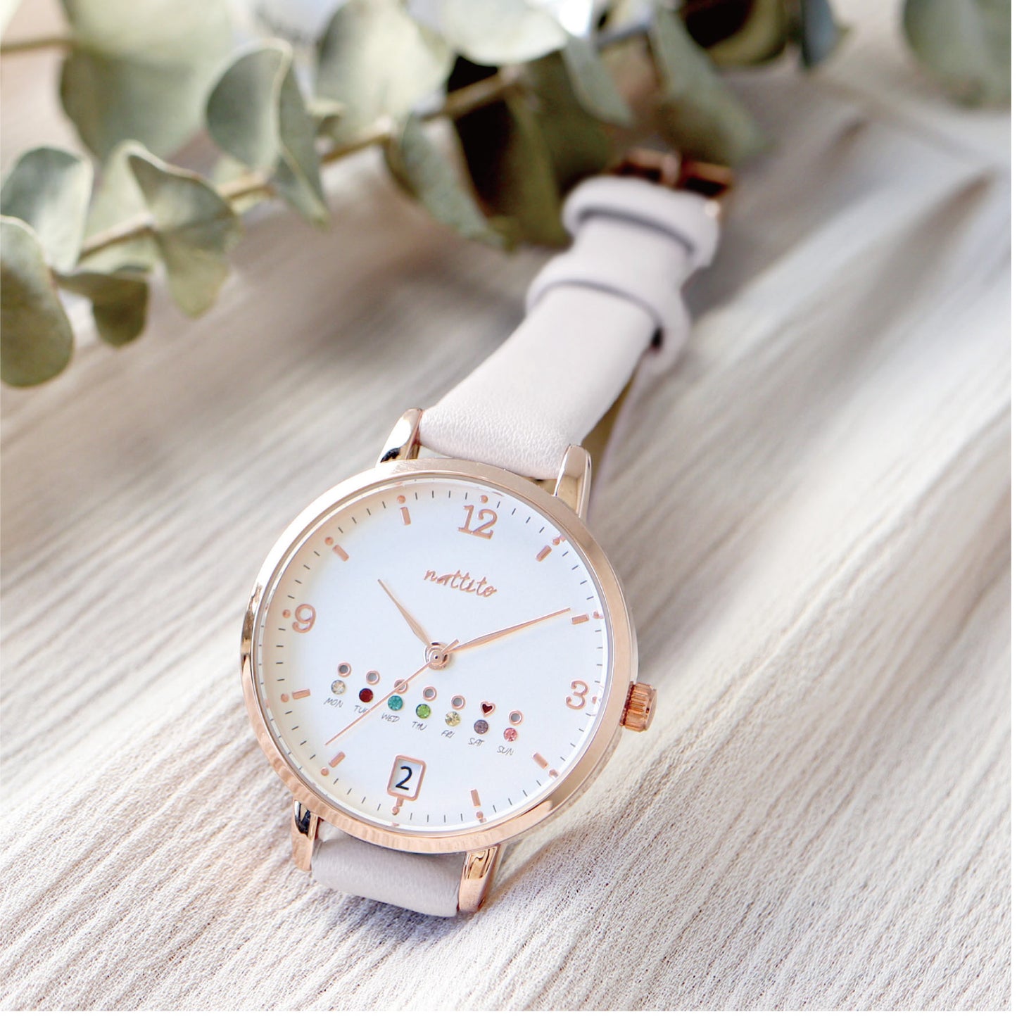 Calendar Watch Morandi Colors 女裝 莫蘭迪色寶石日期手錶