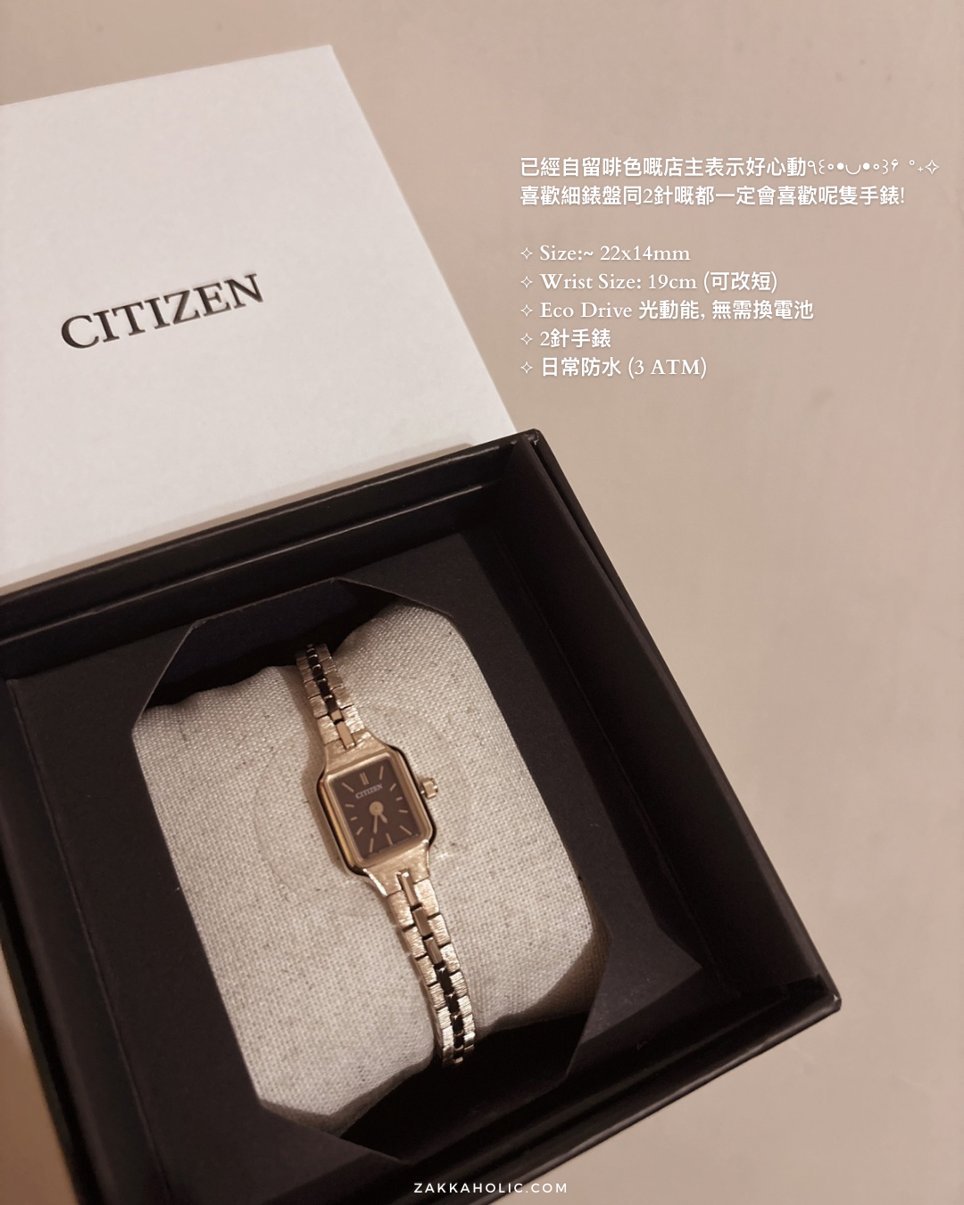 COCOSHNIK Kii Citizen 聯乘 復古小方錶 女裝手錶 啡色