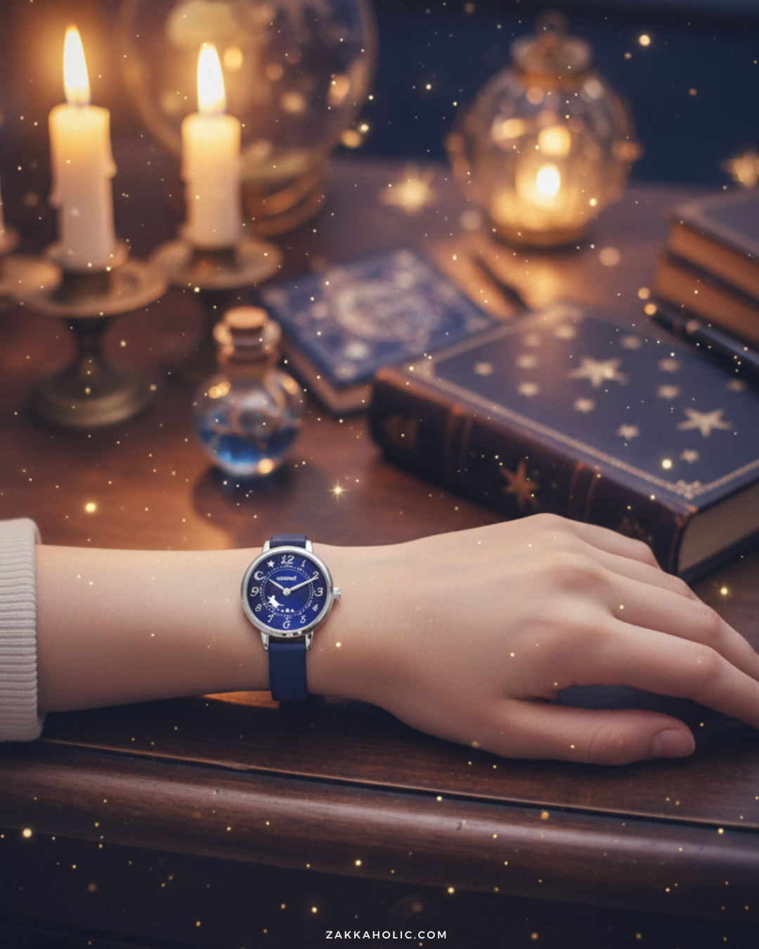 Antique Moveable Cat Walk Starry Night Watch  女裝 夜空 星空貓貓轉動手錶