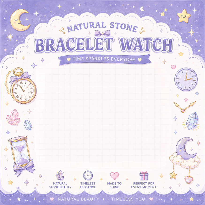 Natural Stone Bracelet Watch 天然石手鏈錶 粉晶 天河石 黃玉