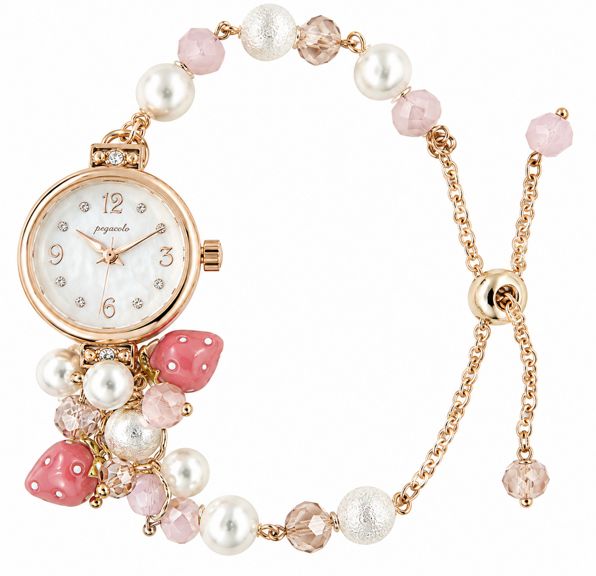 [可調長短] Strawberry Bracelet Chain Watch 士多啤梨/ 草莓手鏈錶｜女裝｜日常防水｜生日禮物