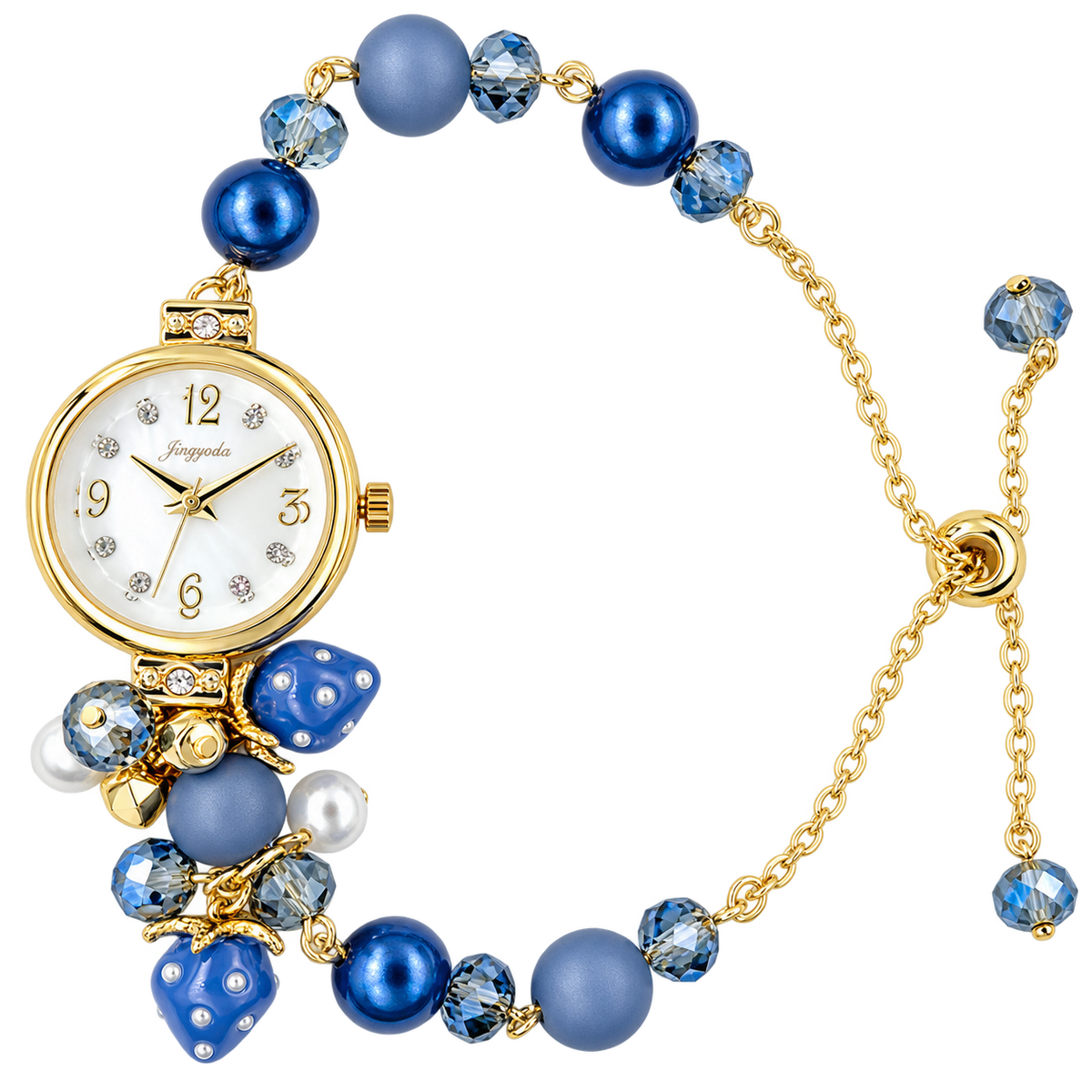 [可調長短] Strawberry Bracelet Chain Watch 士多啤梨/ 草莓手鏈錶｜女裝｜日常防水｜生日禮物