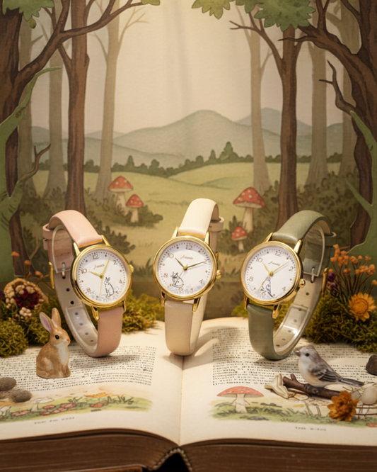 Monotone Animal Watch 黑白復古線條動物手錶 女裝