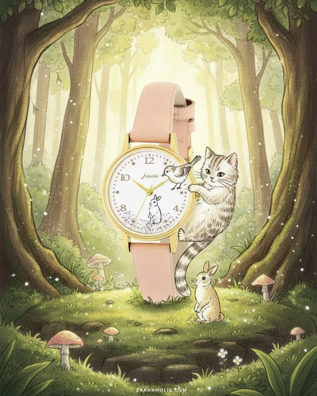 Monotone Animal Watch 黑白復古線條動物手錶 女裝