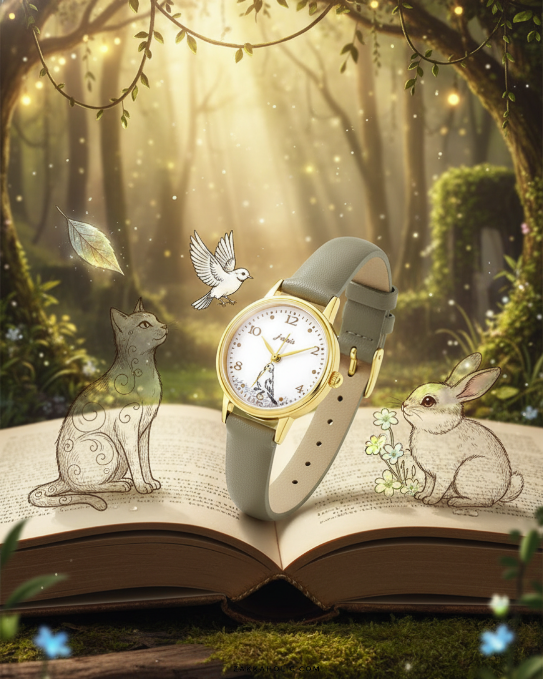 Monotone Animal Watch 黑白復古線條動物手錶 女裝