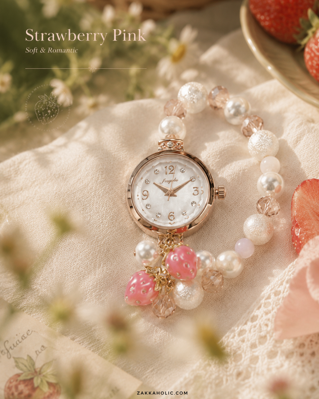 Strawberry Bracelet Watch 草莓/士多啤梨手鏈錶 女裝 [日常防水]