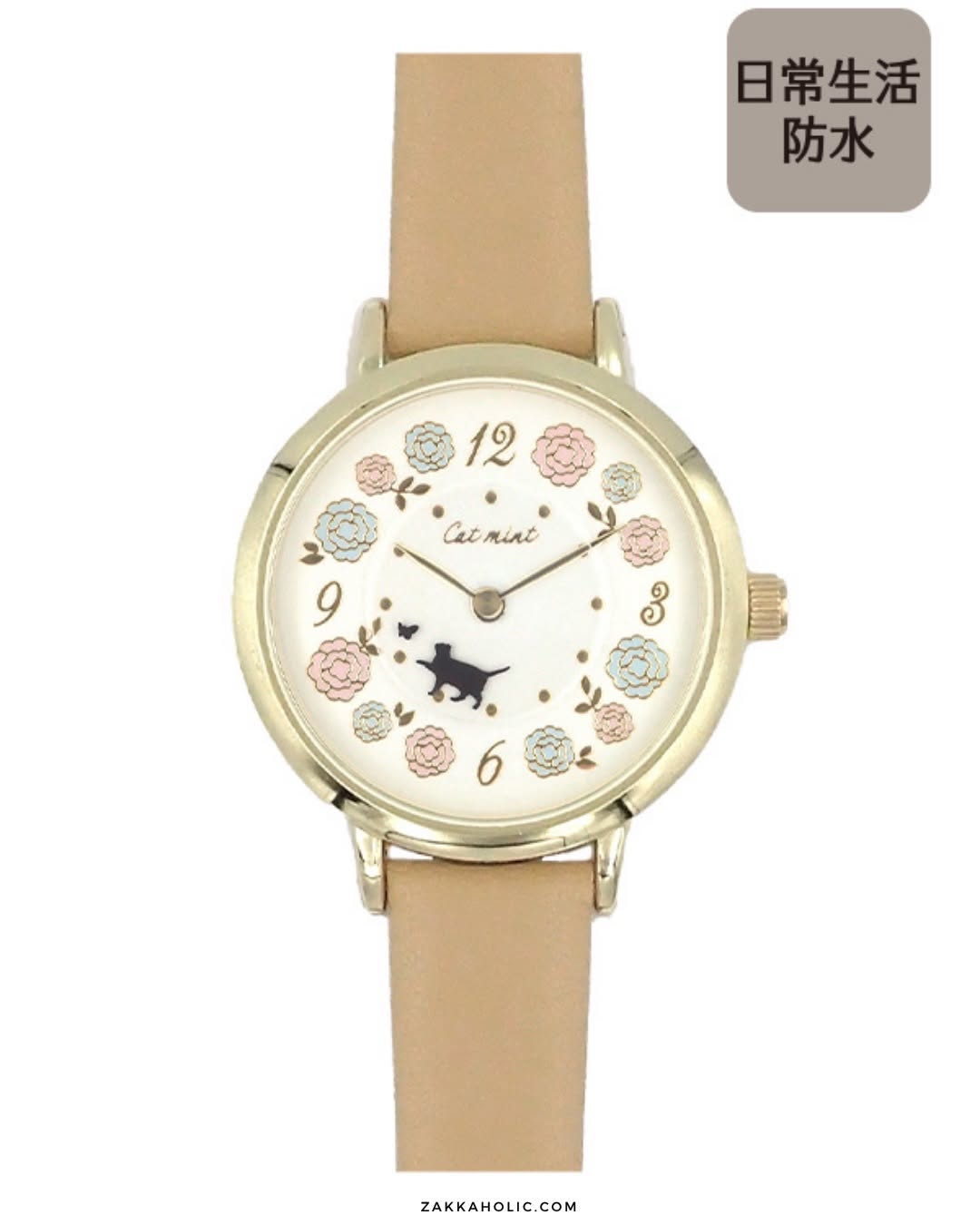 Pastel Floral Moveable Cat Walk Watch ༘⋆✿  女裝 春日花海貓貓轉動手錶 [日常防水]