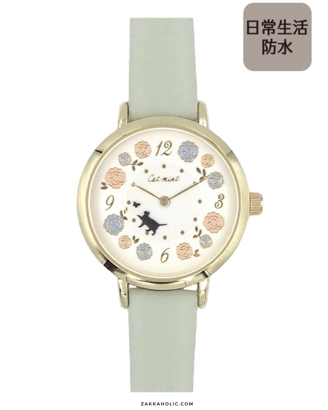 Pastel Floral Moveable Cat Walk Watch ༘⋆✿  女裝 春日花海貓貓轉動手錶 [日常防水]
