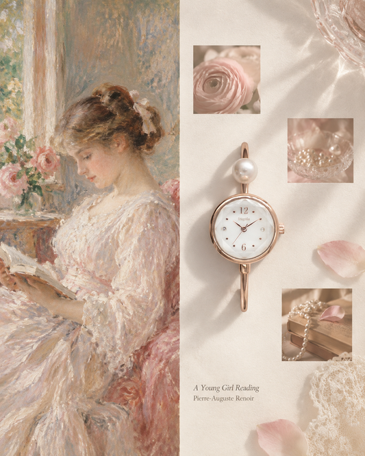 [超輕身!] 女裝 Bangle Watch 簡約單粒珍珠手環錶 手鈪錶