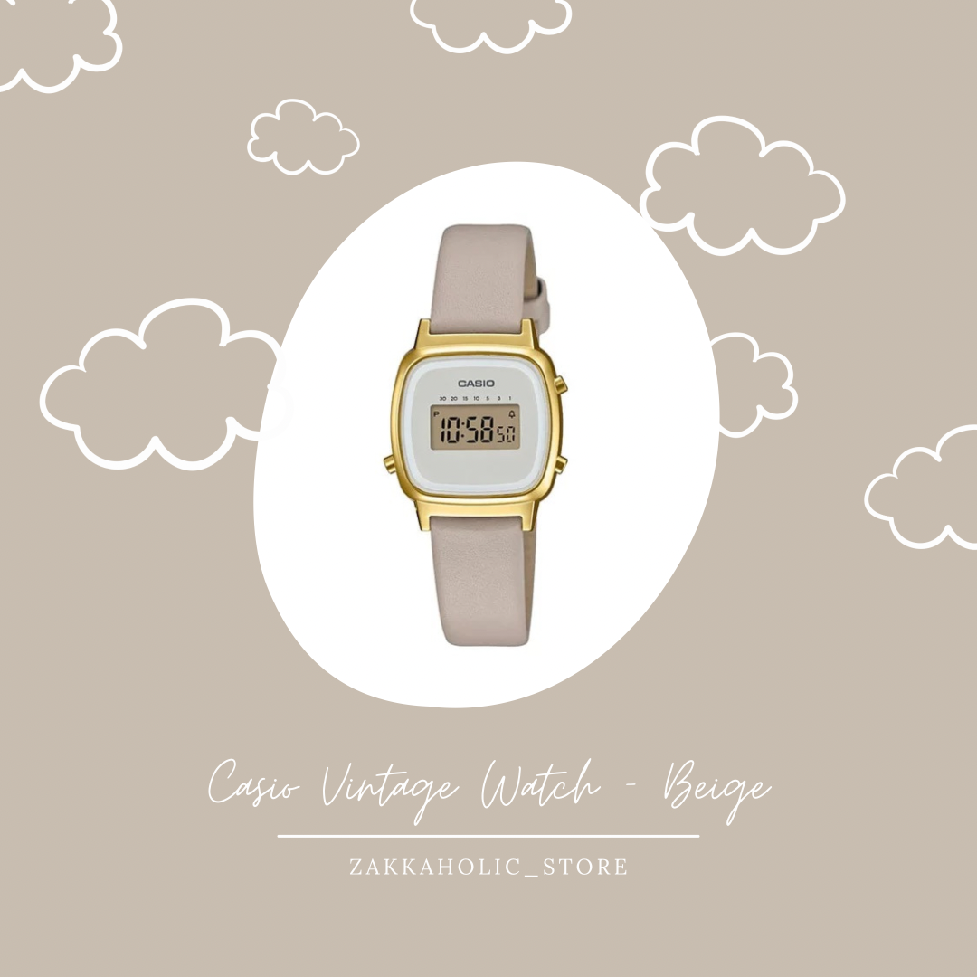 Casio Vintage Watch 女裝 復古真皮手錶 (日常防水, 日期顯示)