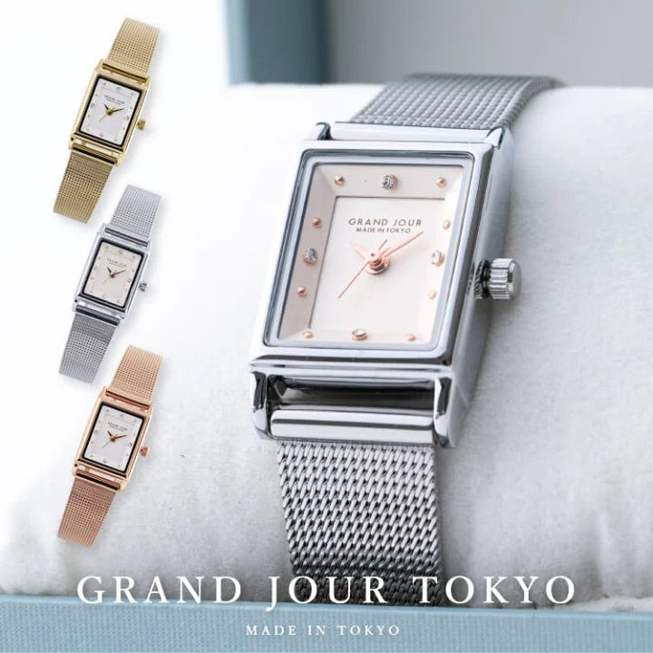 Made in Tokyo Watch 女裝 方形寶石盒子 (鋼錶帶) Grand Jour