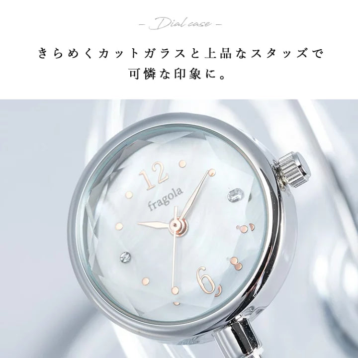 [超輕身!] 女裝 Bangle Watch 簡約單粒珍珠手環錶 手鈪錶