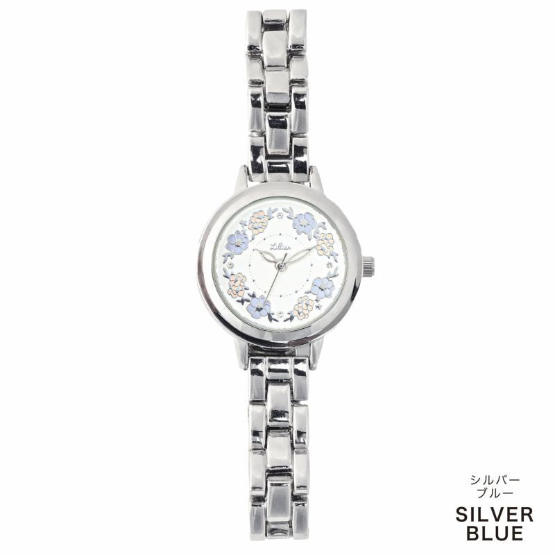 [防水] Flower Metal Watch 復古花圈鋼錶 女裝