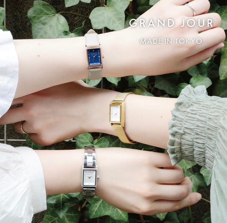 Made in Tokyo Watch 女裝 方形寶石盒子 (鋼錶帶) Grand Jour